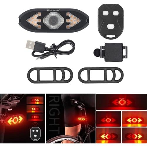 Bike Light Remote Turn Signal Bicycle Tail Light for Bicycle USB Rechargeable Rear Light Bicycle LED Safety Warning Bike Lantern