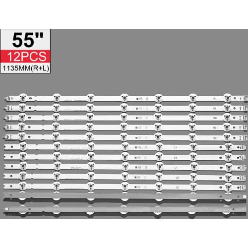 12 PCS LED backlight strip LG 55 Inch TV 55GB7800-CC 55"V14 Slim DRT Rev0.0 R1 L1 R2 L2 6916L-1803A/1804A/1805A/ 1806A