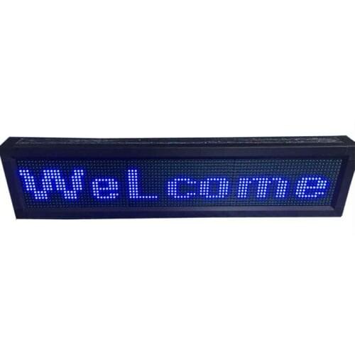 Running text ledSemi-outdoor indoorled display blue p10 signboard 16*128dot led sign board easy to use blue advertising led sign