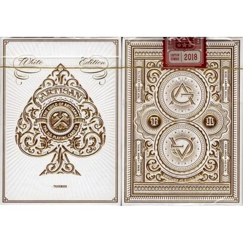 Theory11 Artisan Playing Cards USPCC White Deck Poker Size Magic Card Games Magic Tricks Props for Magician