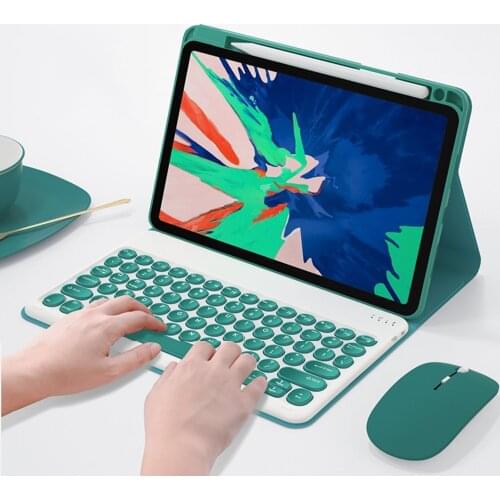 Dripping Keycap Wireless Keyboard Fund for iPad Pro 11 2021 Case Woven Silicone Capa iPad Air 9.7 10.5 10.9 8th Gen 10.2 Cover