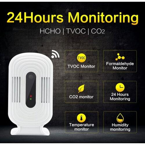 Formaldehyde Gas HCHO TVOC CO2WIFI Monitor USB Air Detector High Precision 5V Multi-gas Leak Warning Monitoring Instrument Tool