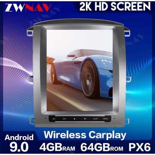 ZWNAV Android 9.0 PX6 Vertical Screen GPS Navigation for Lexus LX470 for Toyota LC100 2002-2007 Car Stereo Audio Player Headunit