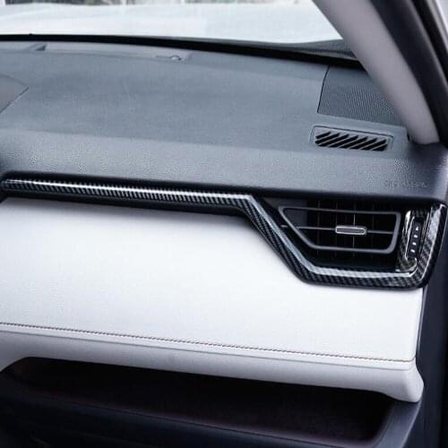 For Toyota RAV4 RAV 4 2019 2020 Carbon Fiber Interior Center Console Panel Cover Trim Car Accessories 2pcs