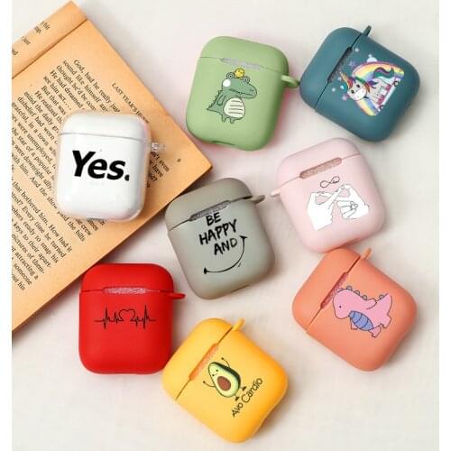 Candy Color Cases For Airpods 2 1 Protector Case Cartoon Animal Silicone Soft TPU Wireless Earphone Cover Box Bags For Air pods