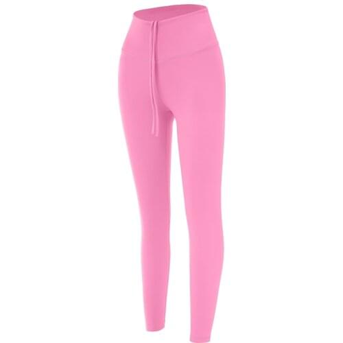 SALSPOR Women Yoga Leggings Adjustable Elastic Cord At Waist Solid Color Tight Fitness Legging Outdoor Cycling Gym Sweatpants