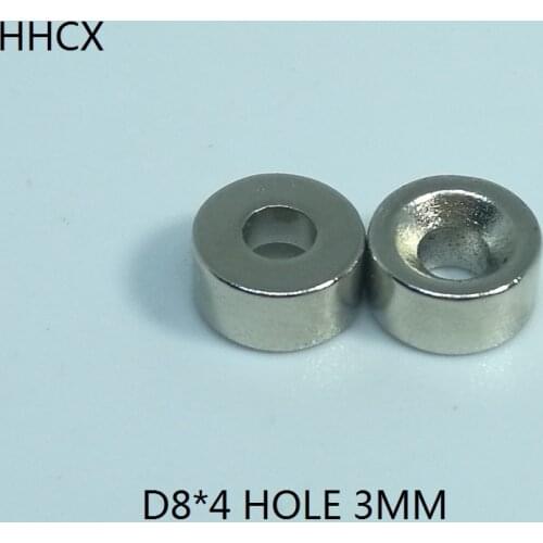 10 20 50PCS/LOT Magnet 8x4 Hole 3 N35 Disc D Countersunk NdFeB Magnets 8*4 Permanent MAGNET 8 x 4
