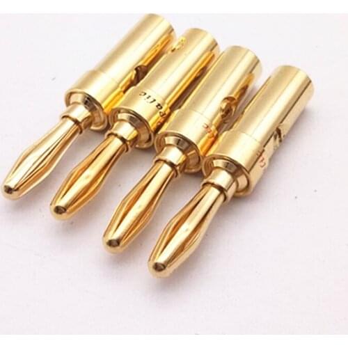 10pcs Fine Copper Cross Banana Plug Gold-Plated Cross Welding-Free Banana Plug