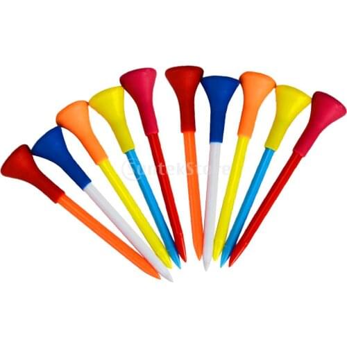 10 Pieces/Pack Durable Soft Rubber Cushion Top Golf Tees Random Color Golf Accessories