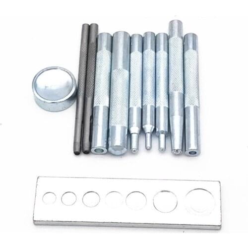 11pcs DIY Craft Leather Tools Die Punch Snap Rivet Setter Base Kit Leather Craft Tools Rivet Leather Punch Leather Hole Punches