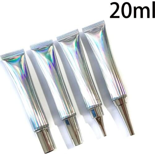 20ml 20g Plastic Squeeze Bottle Silver Empty Cosmetic Eye Cream Soft Tube Pretty Lipgloss Containers 30pcs Free Shipping