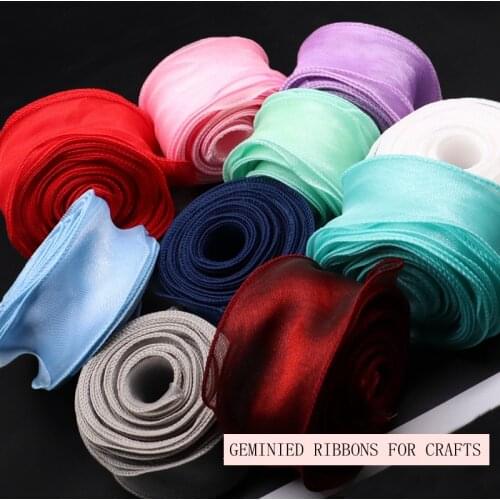 25 Yards Wave Style Mesh Ribbon Solid Color For Bow Accessories Handmade Wrapping Flower Voile Ribbon 50mm