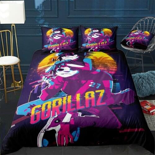 Gorillaz retro 80s art 7 Duvet Cover Comfortable Quilt Home Decora Design Universal Bedding Set Bedclothes+Pillowcase 3pcs