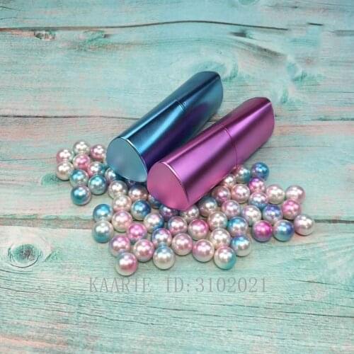 5/10/30/50pcs 12.1mm Matte Shiny Blue Purple Triangle Magnetic Buckle Empty Lipstick Tube Lip Balm Container Lipstick Shell
