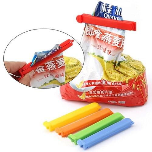 NEW 5 Pcs Home Food Close Clip Seal Bags Plastic Storage Sealing Rods Sealer Clips BIDO