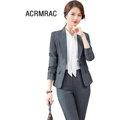 Женские брючные костюмы в полоску ACRMRAC China At AliExpress