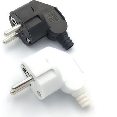 Eu AC Power Adapter Socket 16A 250V Connector Cable Electrical Plug White Black Male Converter Adaptor Detachable Plug
