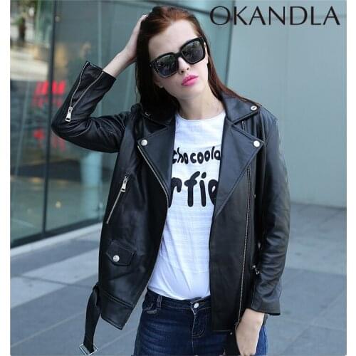 Free shipping,New spring loose quality fashion Genuine leather women jackets.motorbiker female sheepskin jacket Suede
