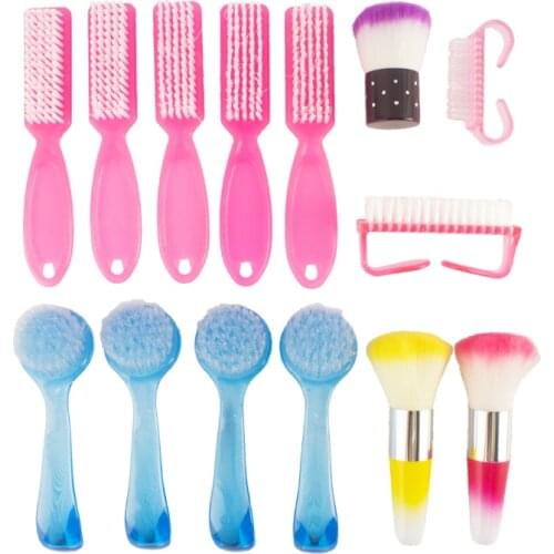 Hot 1PC Nail Brush 6 Types Nail Cleaning Remove Dust Powder Plastic Cleaner For Acrylic UV Gel Nails Art Manicure Care Accessory