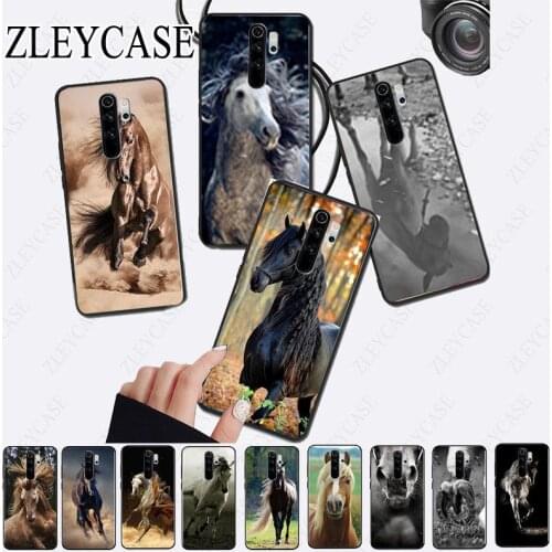 Cute horse horses black soft Phone Case Cover for redmi note8pro note7 note5 note6pro 7 7A 8 8A Note8T note9s note9pro Cover