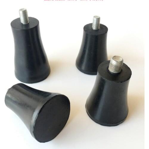Black Rubber Feet Chair Floor Protector Shockproof Foot pad Screw Non-slip Heighten Adjustable Chalice Furniture Table Leg