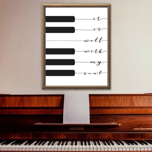 Lyrics print my soul is good music poster piano keyboard art canvas painting picture home wall decoration