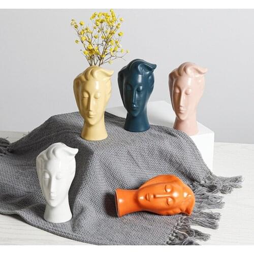 Creative Statue Vase Ceramic Hydroponic Vase Home Decoration Desktop Ornaments Aromatherapy Bottle Garden Supplies Jardiniere