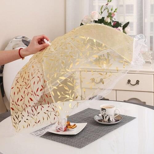 Round Large Food Cover Foldable Umbrella Covers Kitchen Organizer Food Storage Home Supplies Household Items Kitchen Accessories