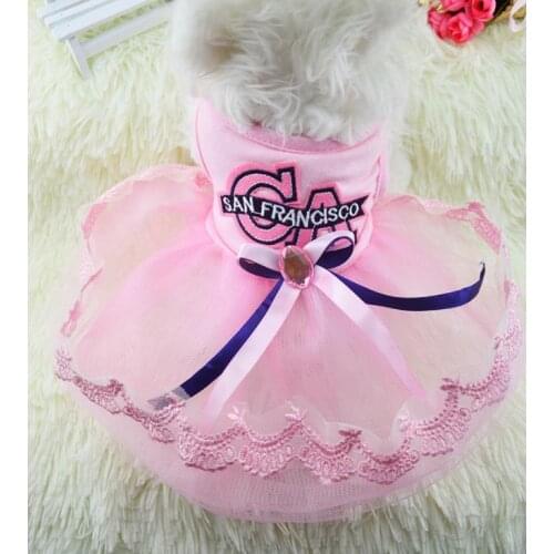 Summer pet dog clothes Cute Small pet dog cat Pet princess mesh Dress VIP Teddy Puppy Costume for Chihuahua