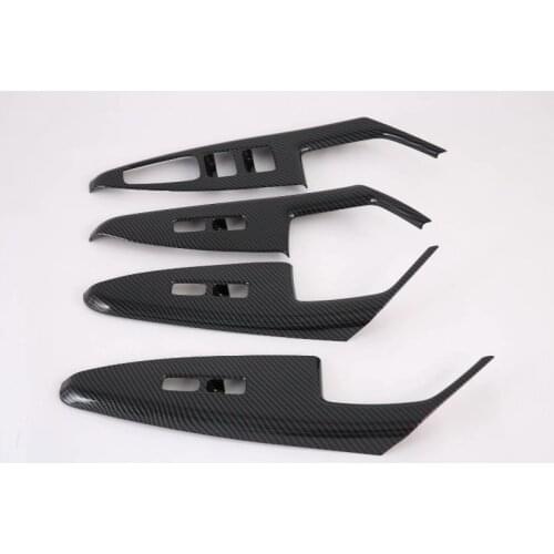 For KIA K7 CADENZA 2019 Left Hand Drive 4PCS Car Interior Door Window Lift Glass Switch Buttons Cover Molding Car Styling