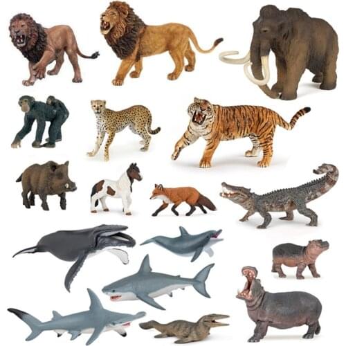 Animal Toy Wildlife Miniature Figure Wild Animal Model Toy Lions Tigers Mini Toy for Boy Brinquedo Menino Cartoon Figurine