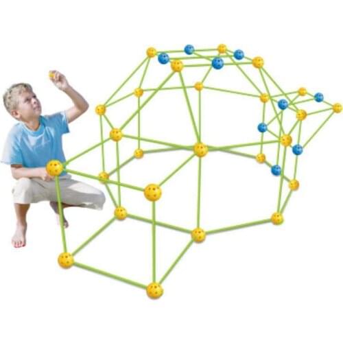 DIY 3D Childrens Building Fortress Building Castle Tunnel Tent Kit Boy And Girl Self-Built Toy Game House Building Tent Gifts