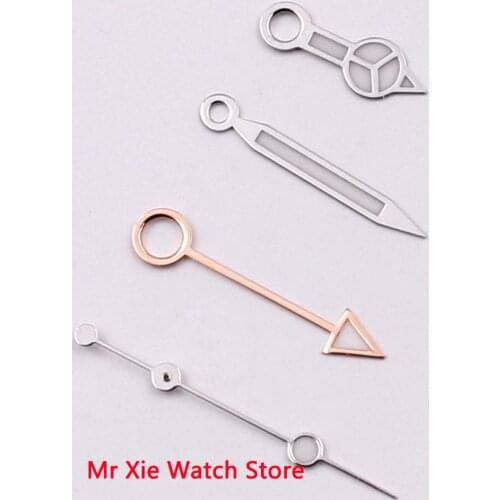 A set stainless steel edge luminous watch hands with GMT Pointer Fit For Mingzhu Automatic Movement Mens Watch