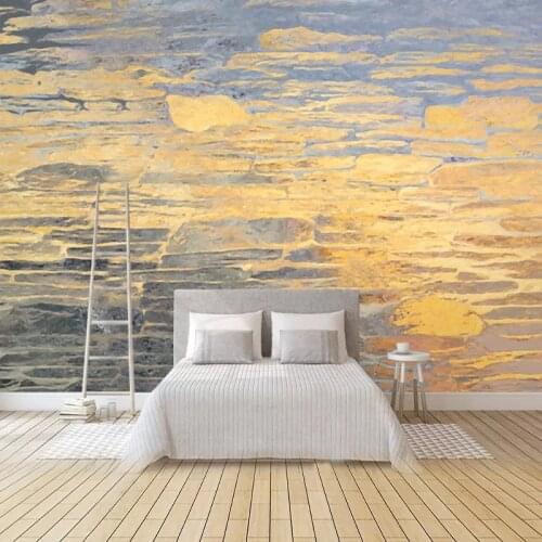 Custom Any Size Mural Wall Cloth Modern Yellow Sunset Geometric Art Pattern Bedroom Living Room TV Background Decor Wallpaper