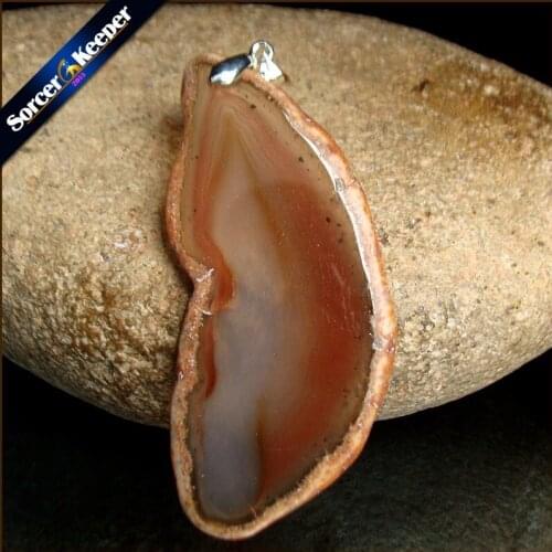 Natural Crystal Gem Stone Jewelry Red Rough Art Botswana Agates Slice Beads Pendant Necklace New Trendy Gift for Women RS837