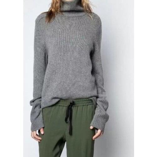 2020 Autumn and Winter New High-neck Solid Color Long-sleeved Bottoming Warm Womens Pure Cashmere Knitted Sweater