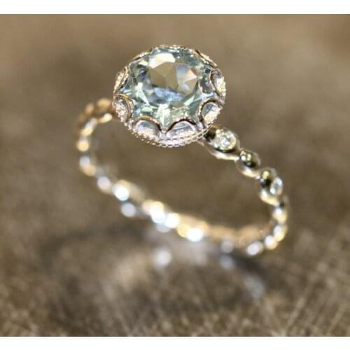 New 925 Sterling Silver Ring Topaz Ring Wedding Ring Female High Jewelry Gift