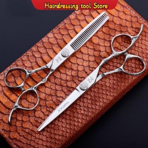 6 inch plum handle hairdressing haircut scissors flat cut tooth shear set professional hairdressing scissors salon hairdressing