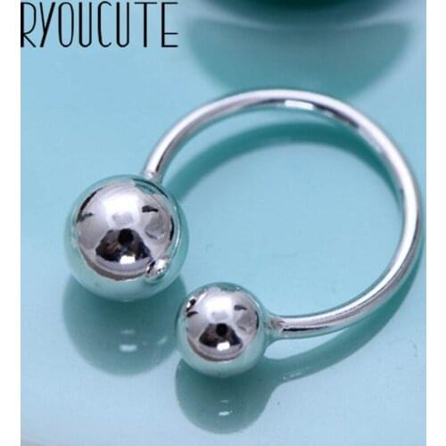 Boho Trendy Silver Color Ball Beads Rings for Women Men Statement Finger Rings Engagement Jewelry 2019