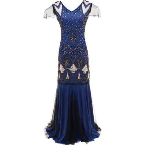 1920s Great Gatsby Latin Dance Dresses Flapper V Neck Beaded Sequins Party Dress Gatsby Dress Charleston Dress