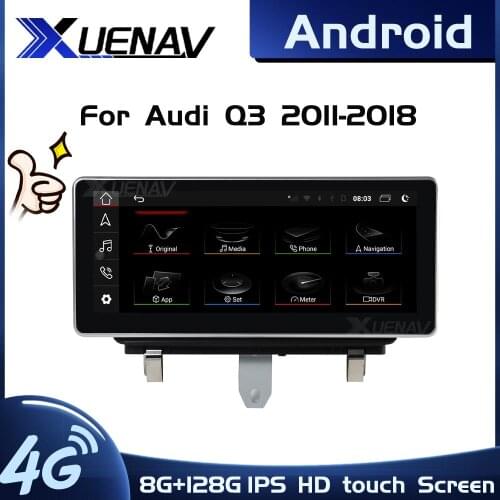 Android System car Video RadioFor Audi Q3 2011 2012 2013 2014 2015 2016 2017 2018 Touch Screen Car Multimedia Stereo 2 din