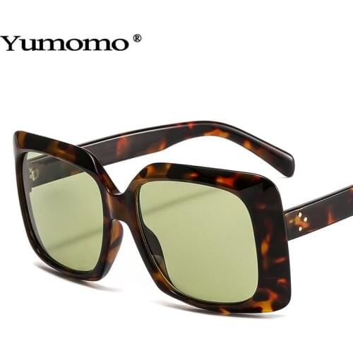 Oversized Saqure Sunglasses Women Square Vintage Brand Designer Men Trending Sun Glasses Green Purple Shades UV400