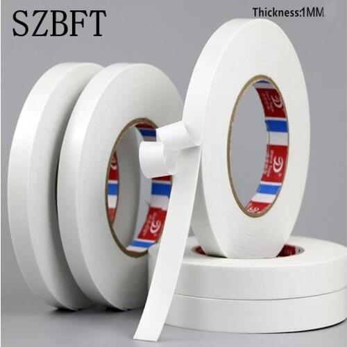 SZBFT 1MM thickness 10M white Super Strong Self Adhesive Foam Car Trim Body Double Sided Tape Mobile phone dust-proof tape