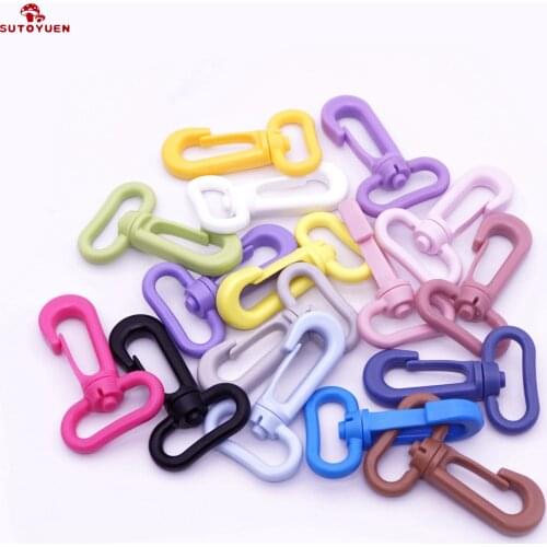 Sutoyuen 10pcs Color Plastic Snap Hooks Rotary Swivel Lobster Clasp Key Chain Dog Buckle Baby Bottle Belt Straps Buckles