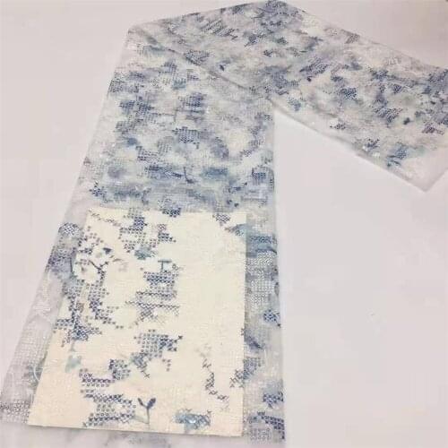 Beautiful 2+3+5mm cross stitch, exquisite sequined tulle embroidery, African lace fabric, suitable for ladies' fashionable party