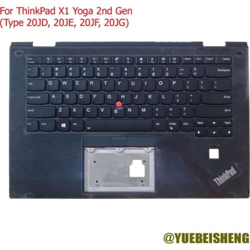 YUEBEISHENG New For ThinkPad X1 Yoga 2nd Gen (Type 20JD, 20JE, 20JF, 20JG) 2017Y Palmrest Upper Case US Keyboard Cover 01HY810