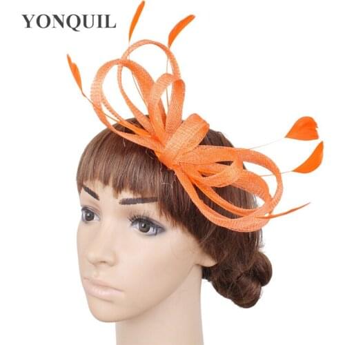 Bow Hair Wedding Fascinators Accessories Bride Mariage Headwear Women Elegnt Party Dinner Headdress Hair Pin Feather Hat Chapeau
