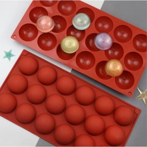 18 cavity small semicircle silicone chocolate mold handmade mousse cake mold silicone biscuit mold