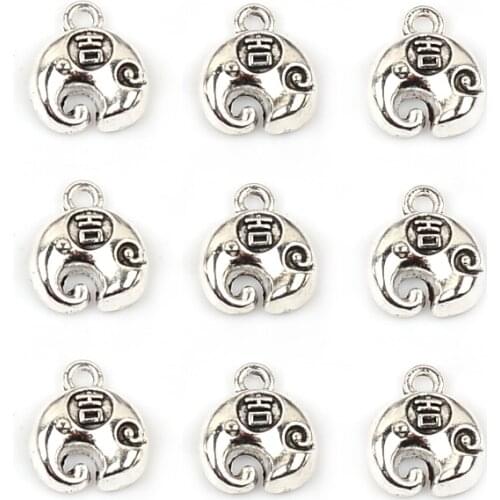 20pcs 12x14mm Tibetan Silver Good luck Animal Metal Spacer Loose Charm Bead For Jewelry Making Diy Bracelet Accessoreise