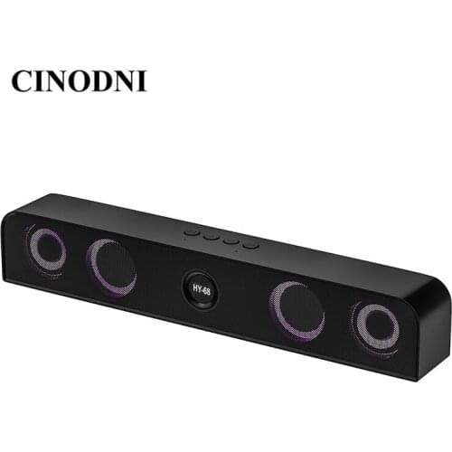 10W Wireless BT 5.0 Sound Bar Subwoofer Stereo Speaker Powerful FM PC Home TV Theater Surround Soundbar-HY-68